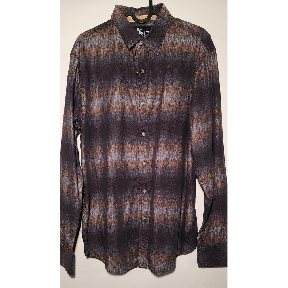 Age of Wisdom Mens L PearlSnap Button Up Shirt Long Sleeve Print Cotton Western